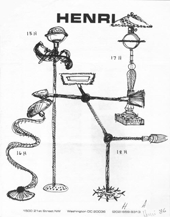 Drawings by Anderson of his light sculptures